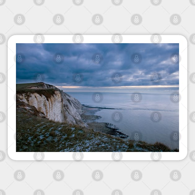 Beachy Head cliffs at sunrise Sticker by karenadams